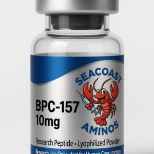 bpc-157 10mg research peptide vial by seacoast aminos